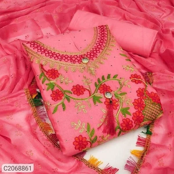 কাশ্মীরী আড়ি এম্ব্রডারী থ্রি-পিচ।--11522