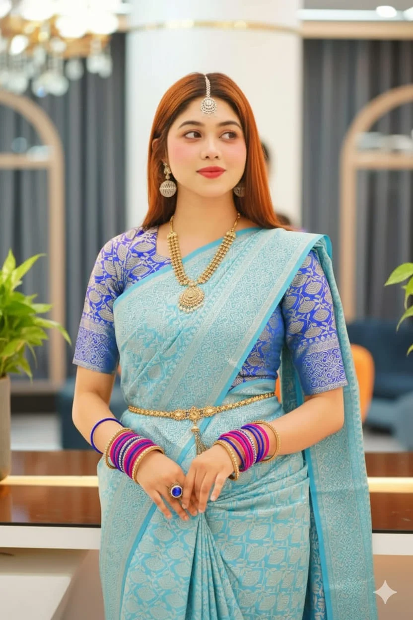 Silk Katan Saree with blause pcs-26369