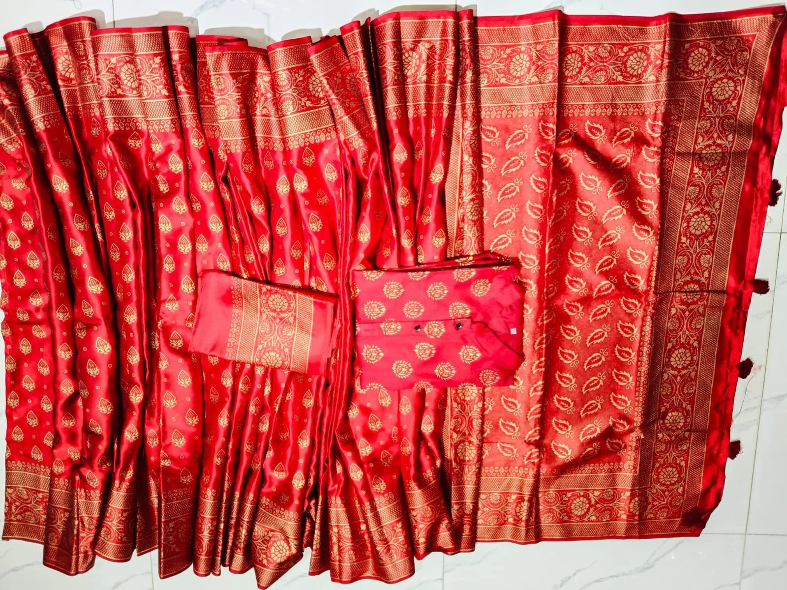 Sharee Panjabi Couple with Blouse Piece-23030