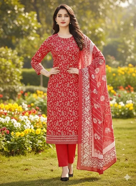 Bonoful Jaipuri Pure Cotton Three Piece BJ5002