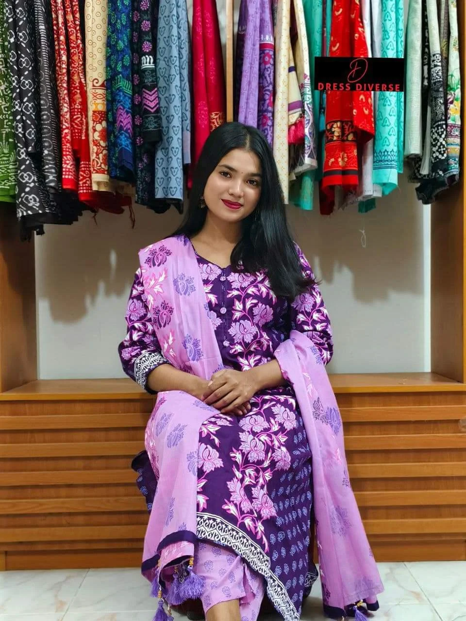 Block Print Three Piece-11619
