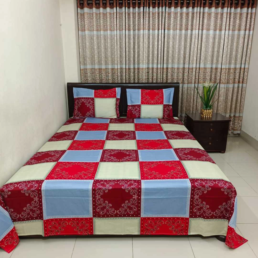 Digital Home Tex Luxury Panel Cotton Bed Sheet King Size – 10006