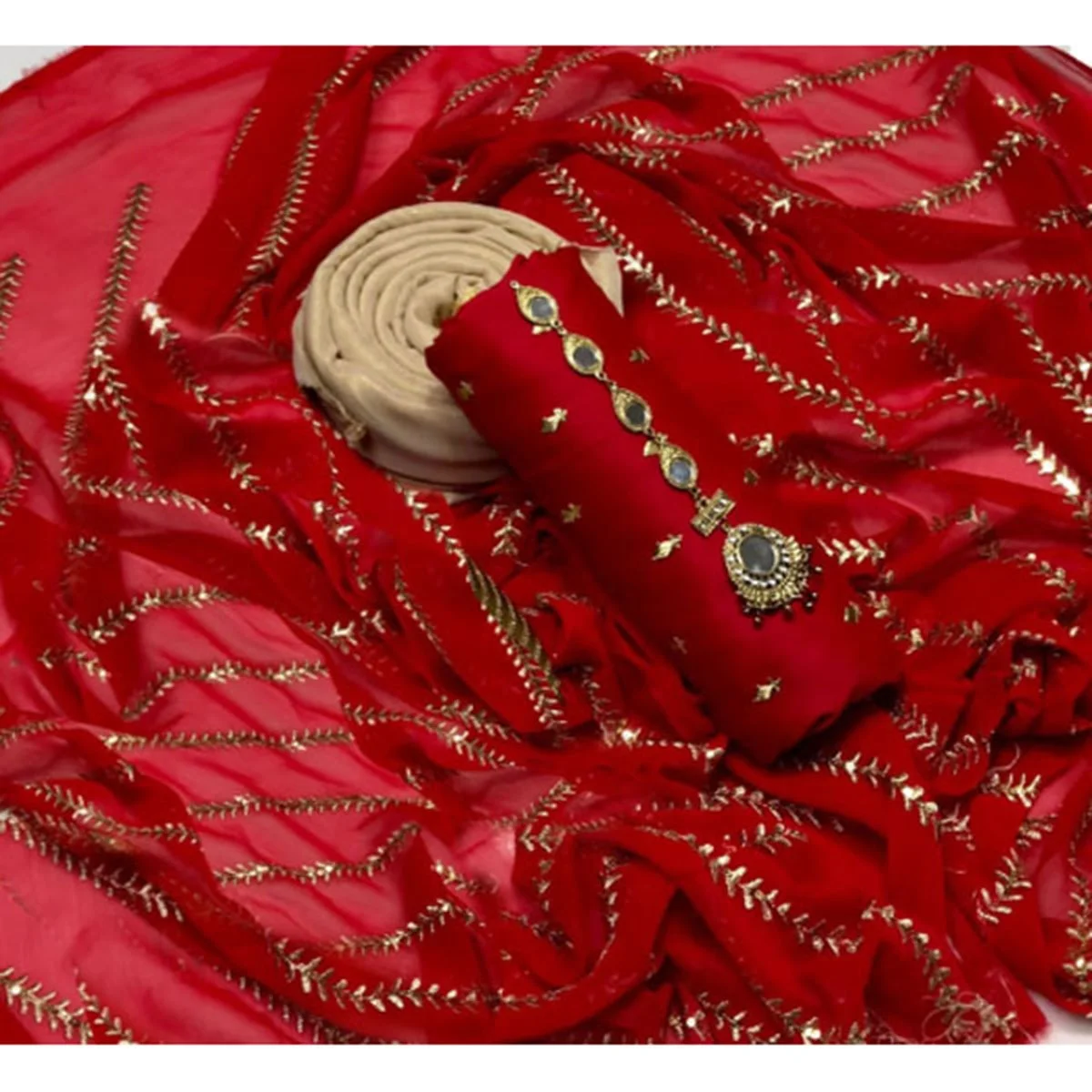 আনস্টিচড সামু সিল্ক থ্রি পিস-11206