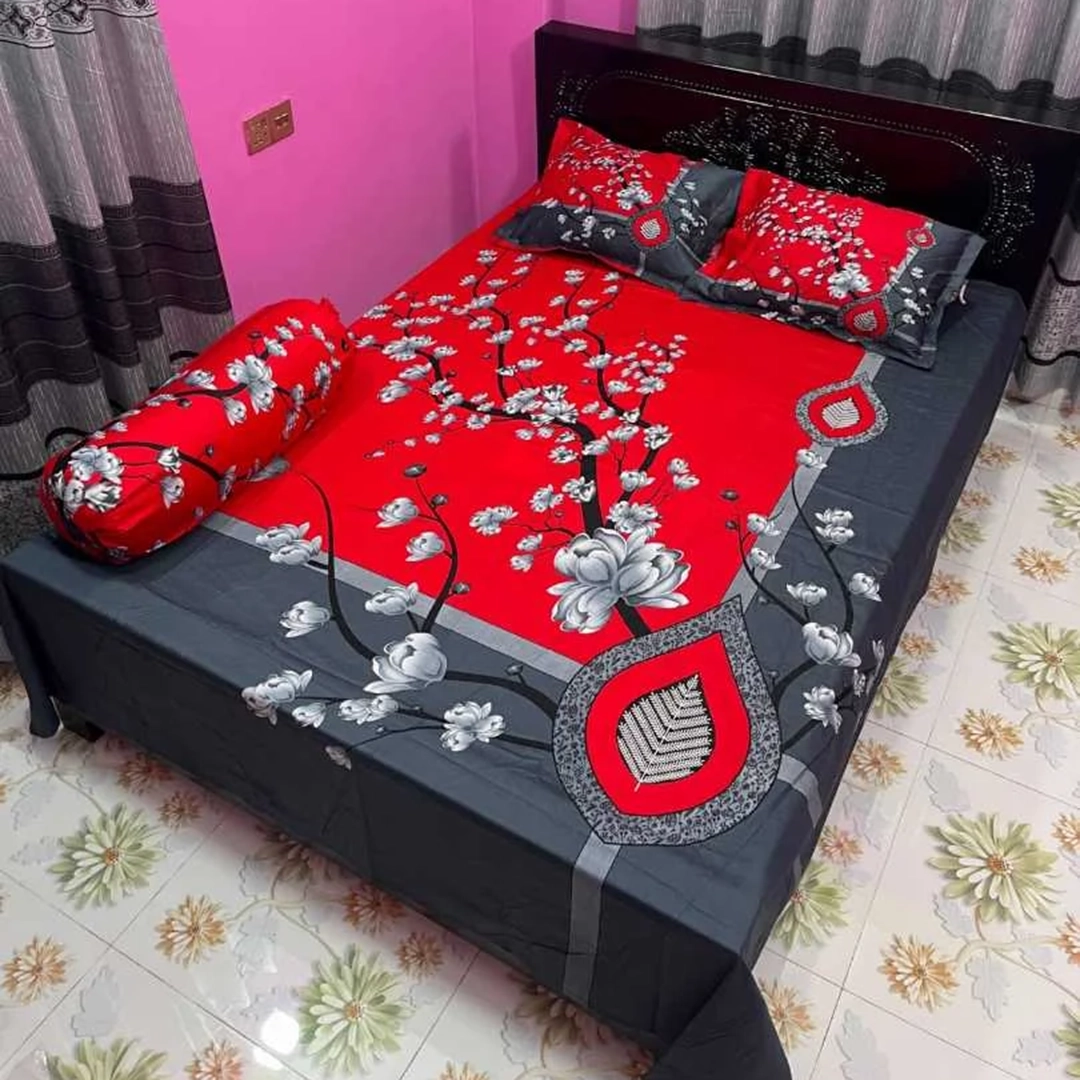 Digital Home Tex Luxury Panel Cotton Bed Sheet King Size – 10001