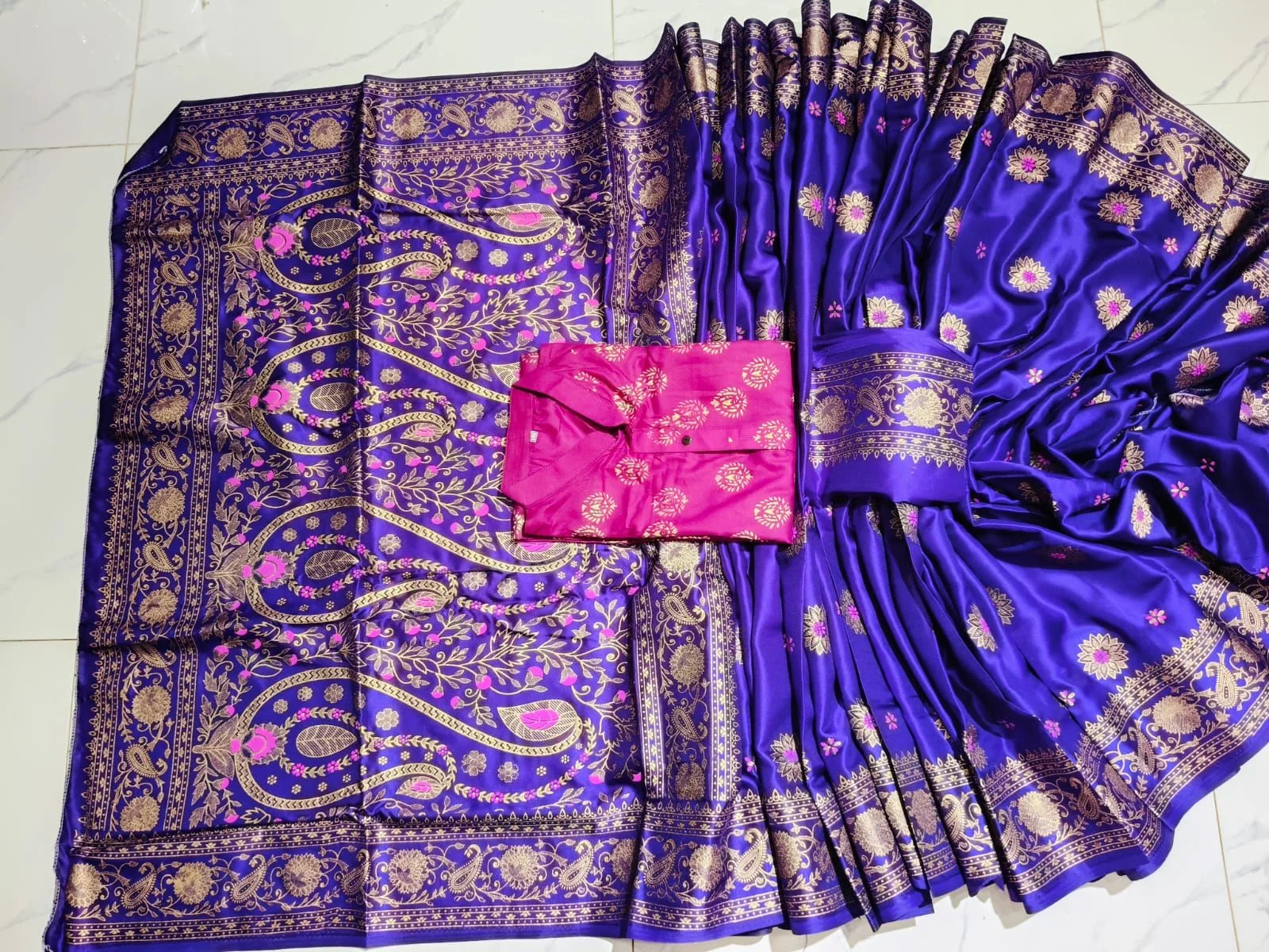 Sharee Panjabi Couple with Blouse Piece-23034