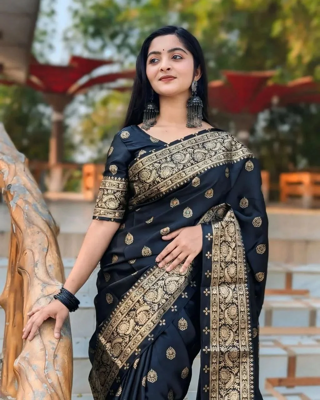 Japani Silk Skin Print Sharee with Blouse Piece-19237