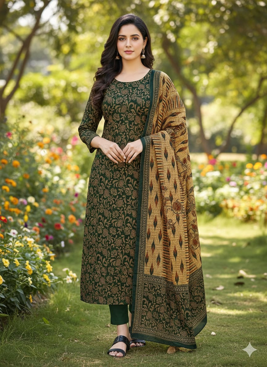 ১০০% সুতি জয়পুরি থ্রি পিচ