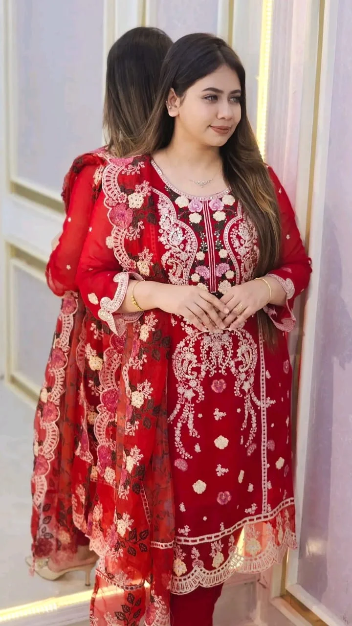 Pakistani Design 4-Piece Sada Bahar Tissue Set-22319