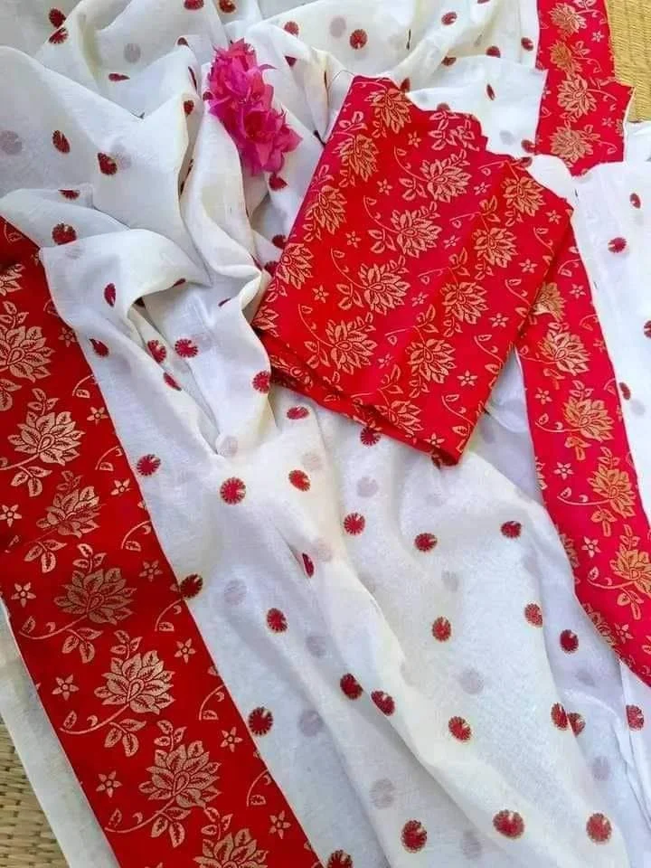 Half Silk Sharee with Blouse Piece-13711