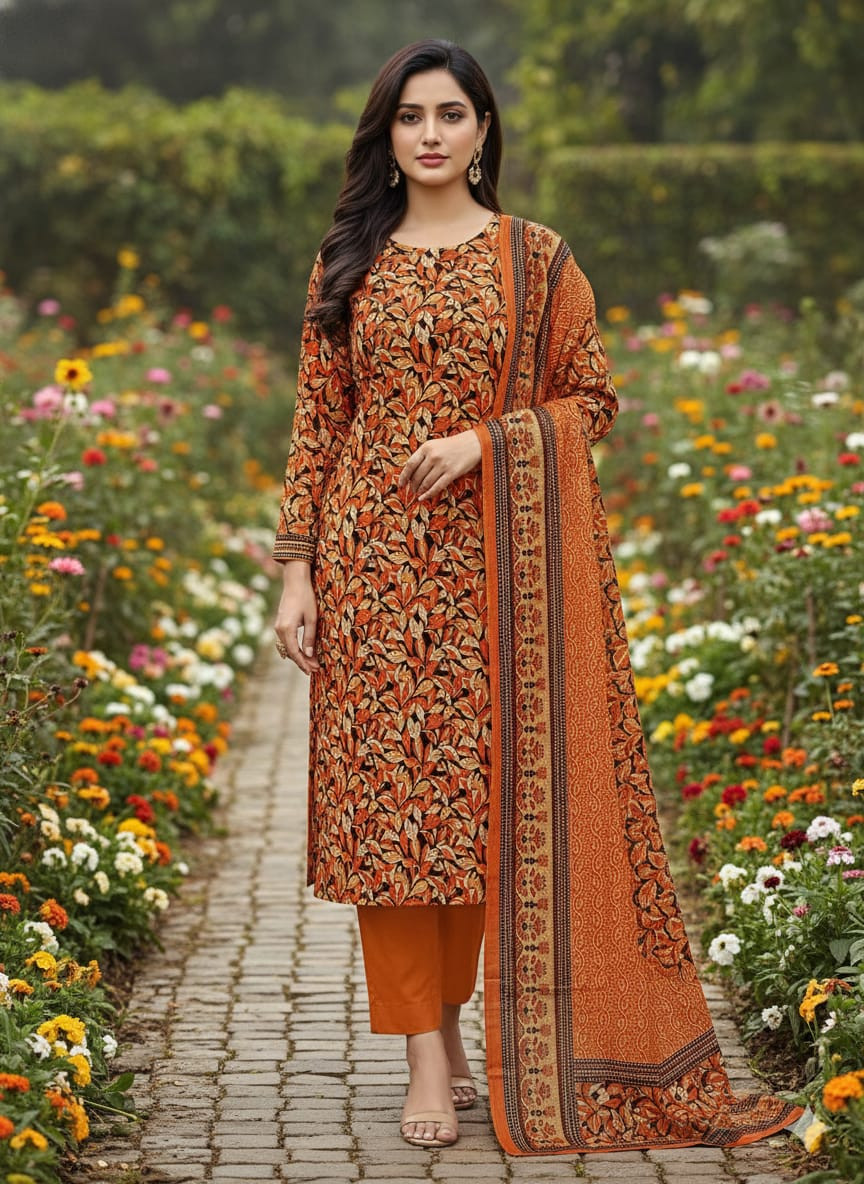 ১০০% সুতি জয়পুরি থ্রি পিচ