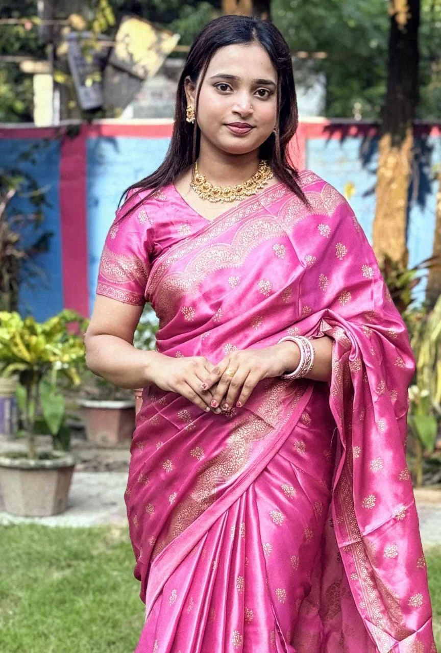 Japani Silk Skin Print Sharee with Blouse Piece-27356