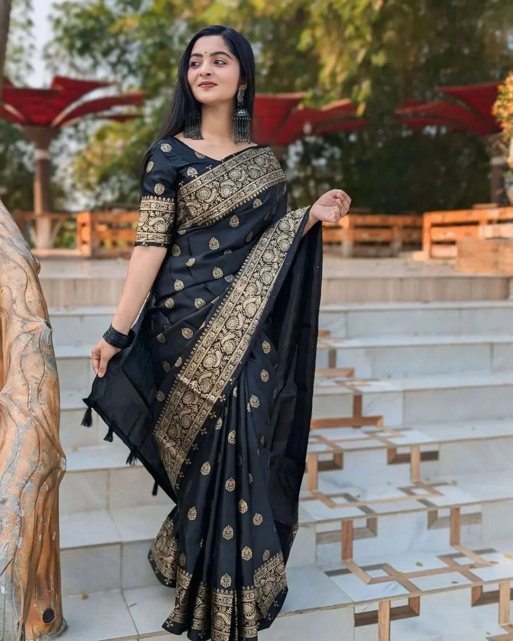 Japani Silk Skin Print Sharee with Blouse Piece-19237