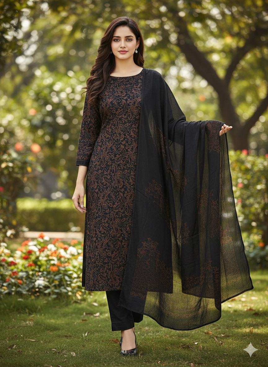 ১০০% সুতি জয়পুরি থ্রি পিচ