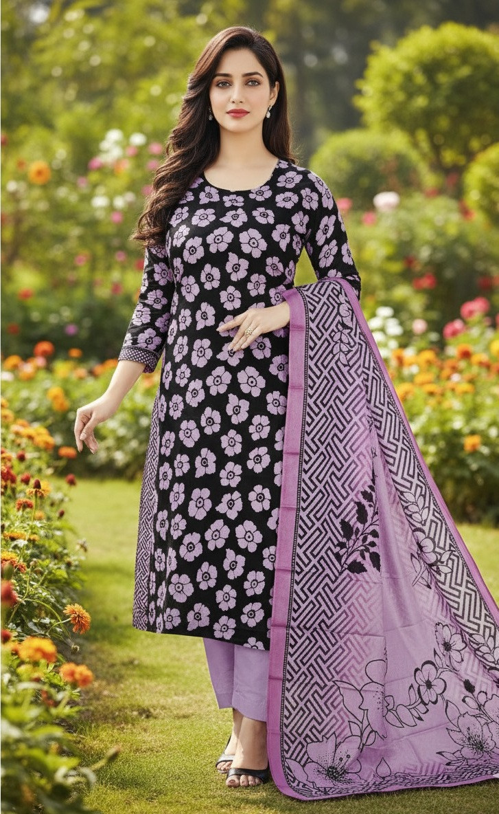 ১০০% সুতি জয়পুরি থ্রি পিচ