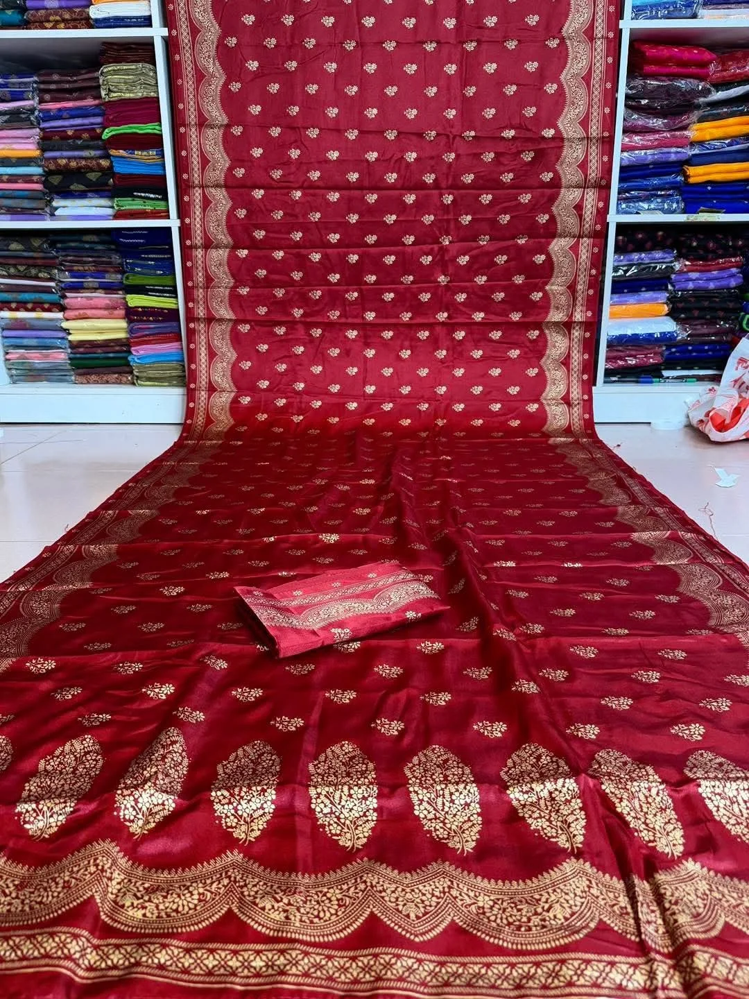 Japani Silk Skin Print Sharee with Blouse Piece-22495