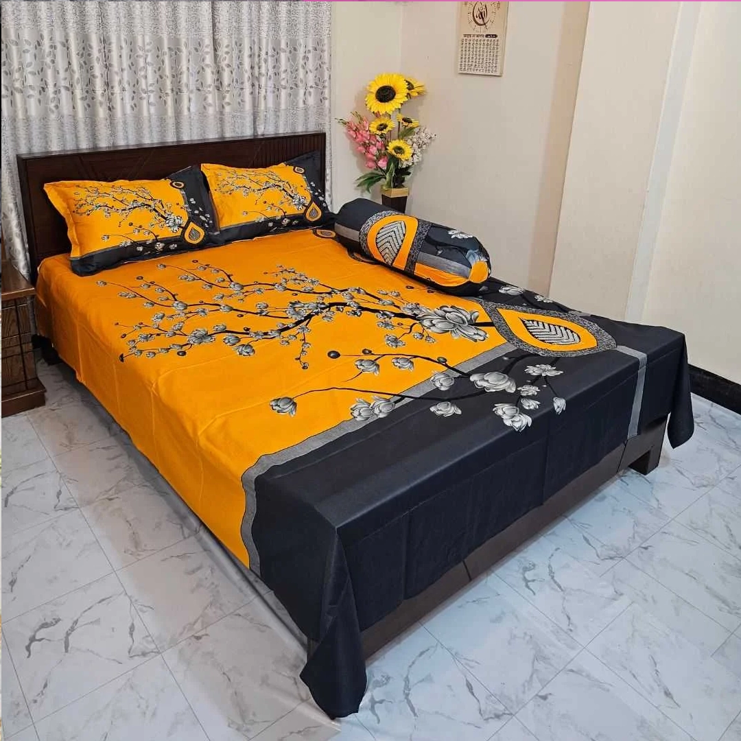 Digital Home Tex Luxury Panel Cotton Bed Sheet King Size – 10002