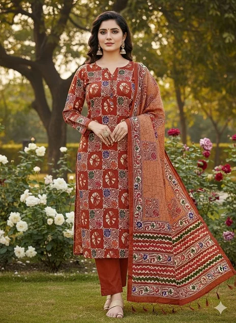 Bonoful Jaipuri Pure Cotton Three Piece BJ5001