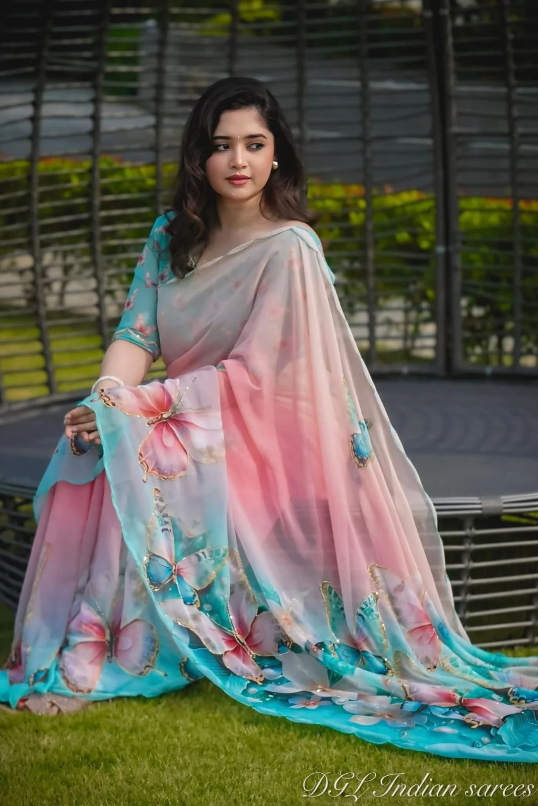 Digital Print sharee with blause pcs-20648