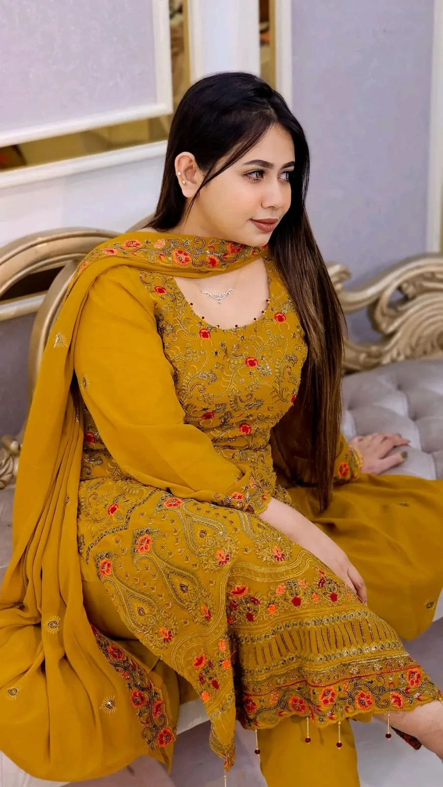 Jorjet embroidery four piece-22314