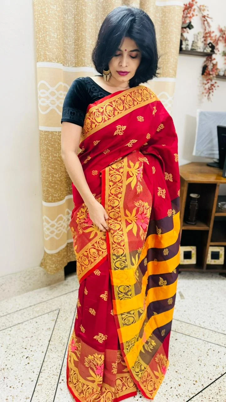 প্রিমিয়াম হাইব্রিড সুতি শাড়ি (রিয়েল ছবি)-15441
