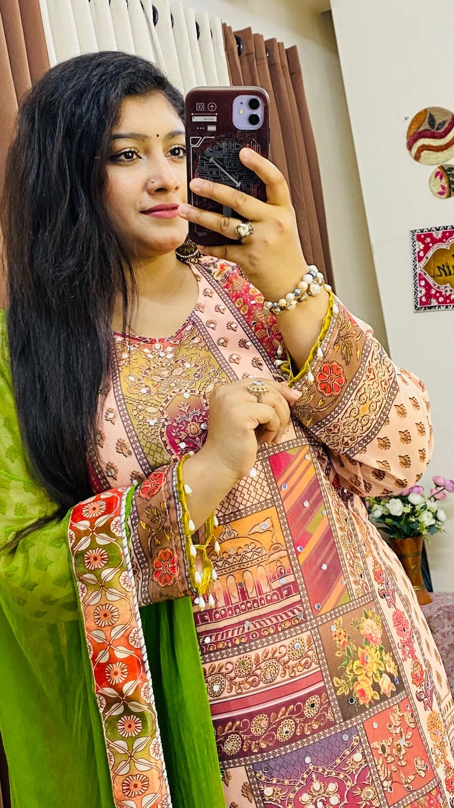 Jorjet Digital Print Three Piece-26406