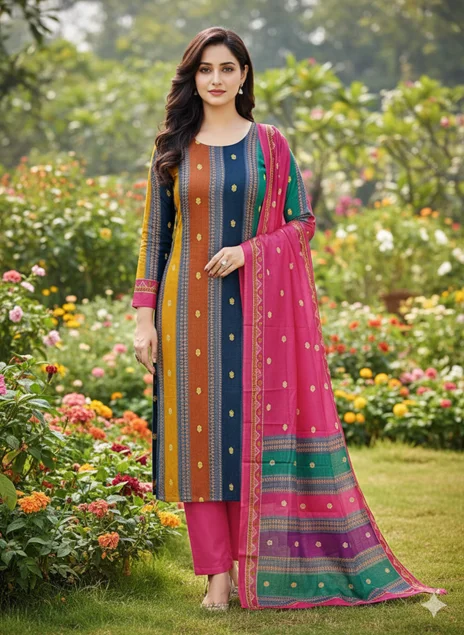 Bonoful Jaipuri Pure Cotton Three Piece BJ5003